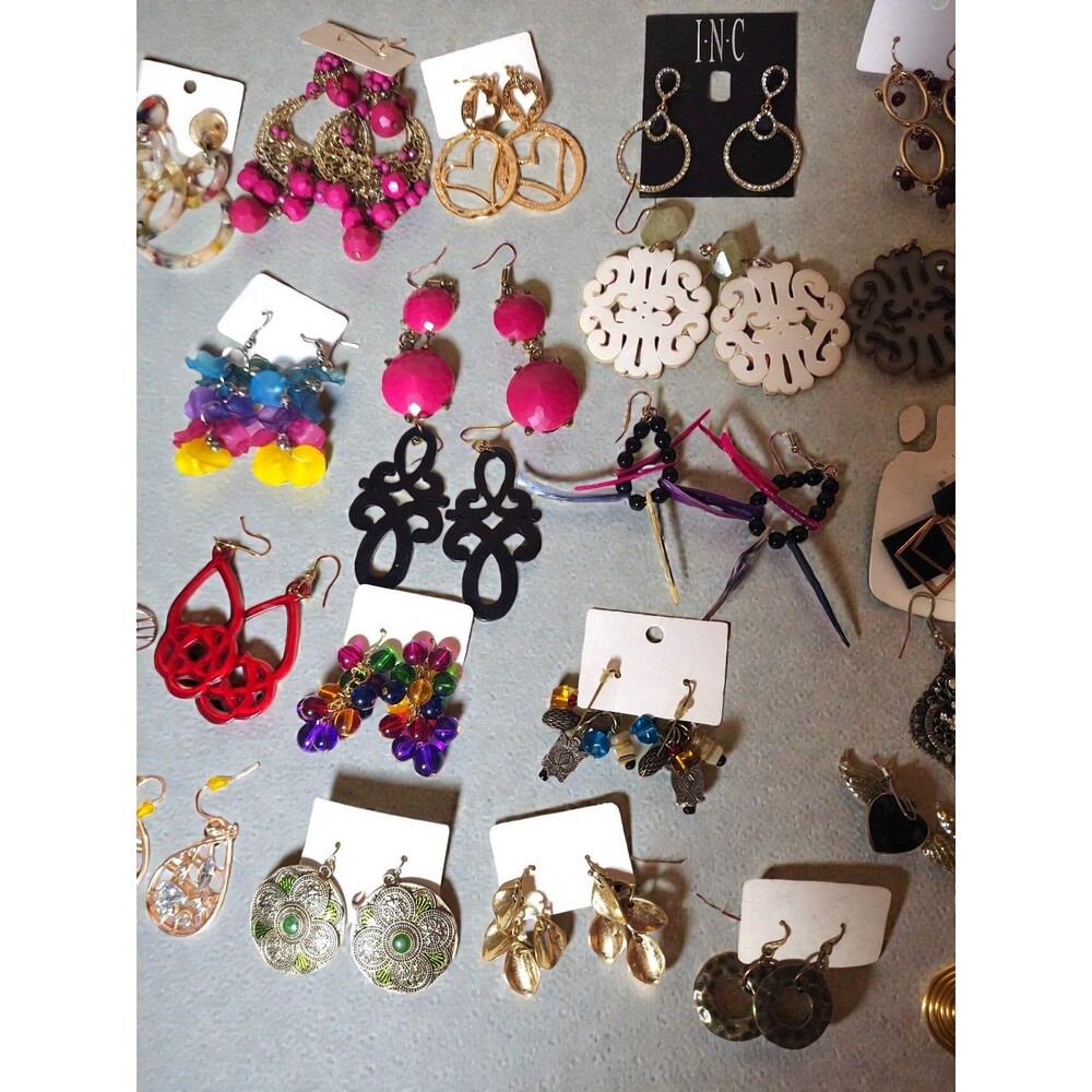 40 Pair Earring Lot Boho Dangle Statement Novelty Studs Wholesale Bulk Reseller - Picture 4 of 6